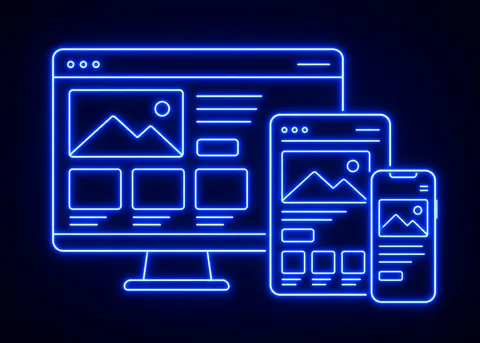 Neon icoon: volledig responsief